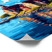 テレボルグスウェーデントラベルアートヴィンテージイラストレーション ポスター (角)