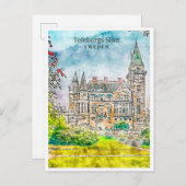 テレボルグスロッツスウェーデンヴィンテージ旅行水の色 ポストカード (正面/裏面)