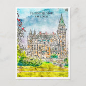 テレボルグスロッツスウェーデンヴィンテージ旅行水の色 ポストカード (正面)