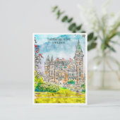 テレボルグスロッツスウェーデンヴィンテージ旅行水の色 ポストカード (スタンド正面)