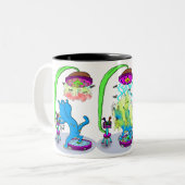 テレポーテーションの締め付け犬 ツートーンマグカップ (正面左)