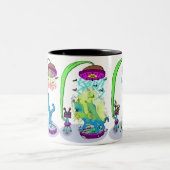 テレポーテーションの締め付け犬 ツートーンマグカップ (中央)