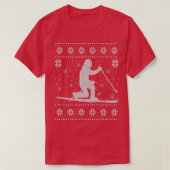 テレマークスキースキー醜いクリスマスセーターのギフト Tシャツ (デザイン正面)