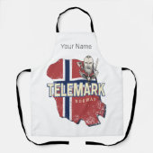 テレマークノルウェー州地図ヴィンテージ土産 エプロン (正面)