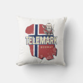テレマークノルウェー州地図ヴィンテージ土産 クッション (正面)