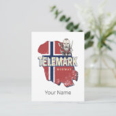 テレマークノルウェー州地図ヴィンテージ土産 シーズンポストカード (スタンド正面)