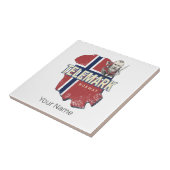 テレマークノルウェー州地図ヴィンテージ土産 タイル (側面)