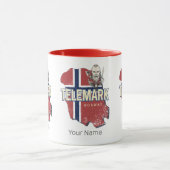 テレマークノルウェー州地図ヴィンテージ土産 マグカップ (中央)