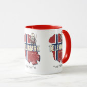 テレマークノルウェー州地図ヴィンテージ土産 マグカップ (正面右)