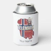 テレマークノルウェー州地図ヴィンテージ土産 缶クーラー (缶裏面)