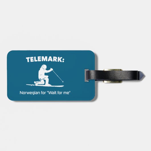 テレマーク：ノルウェー語で「待ってくれ」 ラゲッジタグ (裏面横)