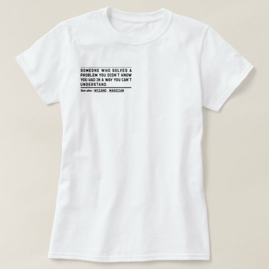 テレマーケター名詞定義販売担当者 Tシャツ (デザイン正面)