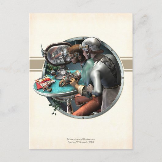 テレメディシンイラストレーション葉書 ポストカード (正面)