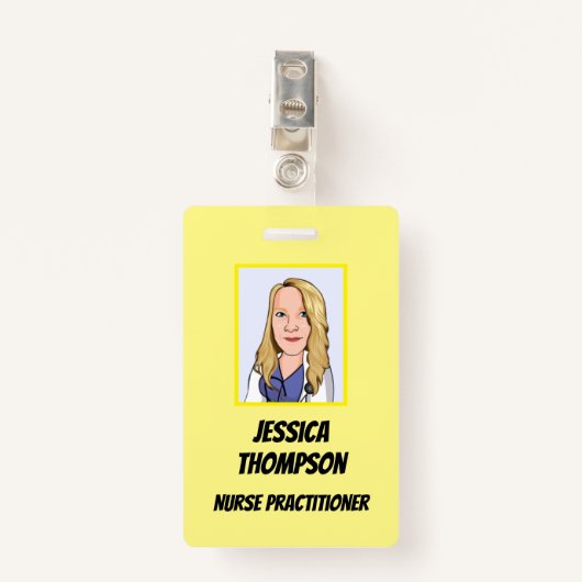 テレメディシンナース開業医イエロー バッジ (正面クリップ)