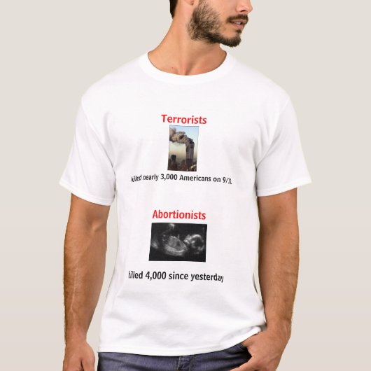 テロリスト対堕胎医 Tシャツ (正面)