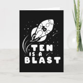 テンは爆発第10誕生日ボーイ宇宙誕生日 カード (正面)