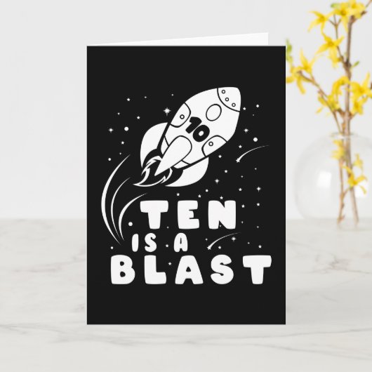 テンは爆発第10誕生日ボーイ宇宙誕生日 カード (黄色い花)