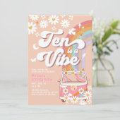 テンはVibe Groovyデイジーレインボー10誕生日 招待状 (スタンド正面)