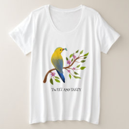 テングウの虫の美味しいカラフルガーリー鳥 プラスサイズTシャツ