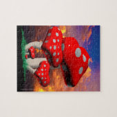 テングタケ属のMuscariaのハート形のきのこ ジグソーパズル (横)