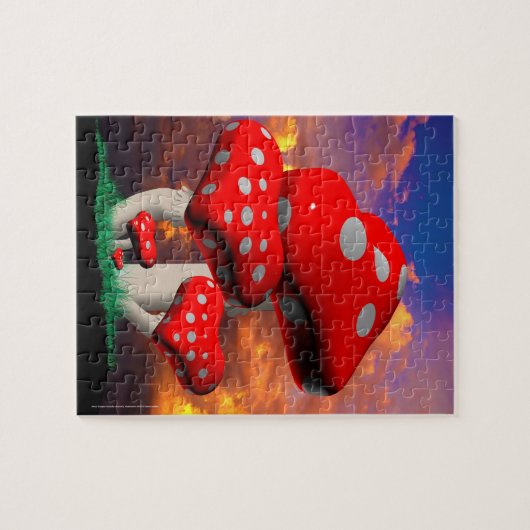 テングタケ属のMuscariaのハート形のきのこ ジグソーパズル (横)