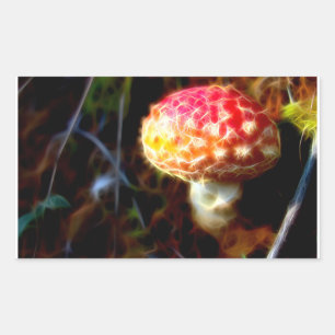 テングタケ属のmuscaria -ベニテングタケ-魔法のきのこ 長方形シール