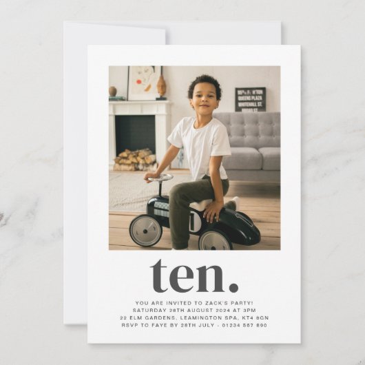 テンスクエアフォトファースト誕生日招待状 招待状 (正面)