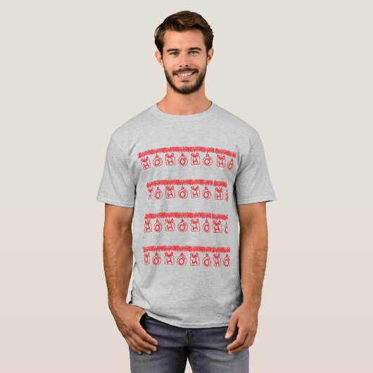 テンセル HO HO HO (赤) Tシャツ (正面フル)