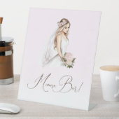 テンダーエレガントピンクブライダルシャワーミモサバー 台座サイン (インサイチュ)