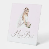 テンダーエレガントピンクブライダルシャワーミモサバー 台座サイン (正面)