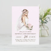 テンダーエレガントピンクプリンセス18誕生日 招待状 (スタンド正面)