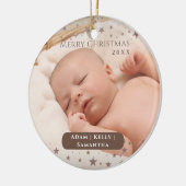 テンダースターリークリスマスフォトパーソナライズされたホリデー セラミックオーナメント (左)