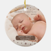 テンダースターリークリスマスフォトパーソナライズされたホリデー セラミックオーナメント (裏面)
