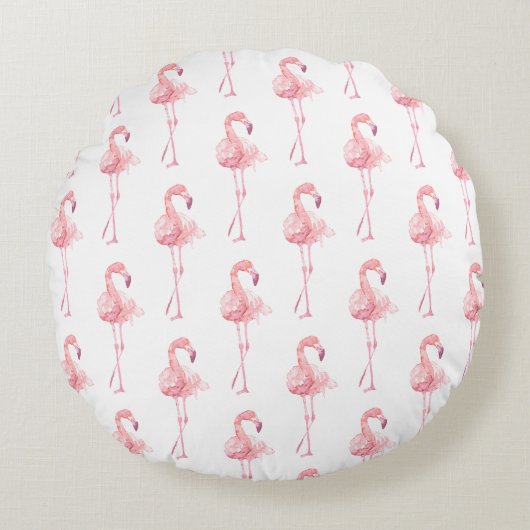 テンダーフラミンゴシリーズデザイン2 ラウンドクッション (正面)
