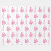 テンダーフラミンゴシリーズデザイン3 フリースブランケット (正面(横))