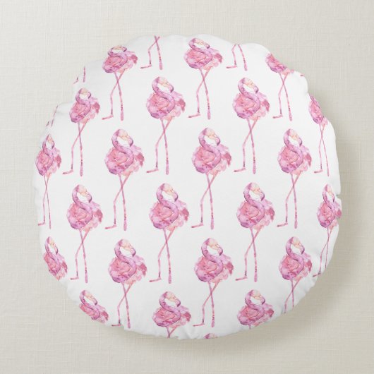 テンダーフラミンゴシリーズデザイン3 ラウンドクッション (正面)