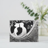 テンダーモーメントホワイト&ブラックシルエットキス ポストカード (スタンド正面)