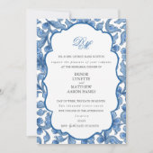 テンダー結婚ズセットスパンシュガー&スカイダイバーブルーInv 招待状 (正面)