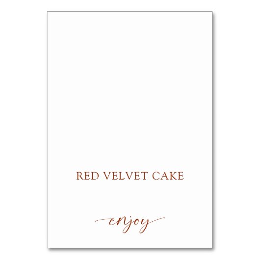 テンテッドフードラ結婚ベルのビュッフェテラコッタラスト テーブルナンバー (正面)