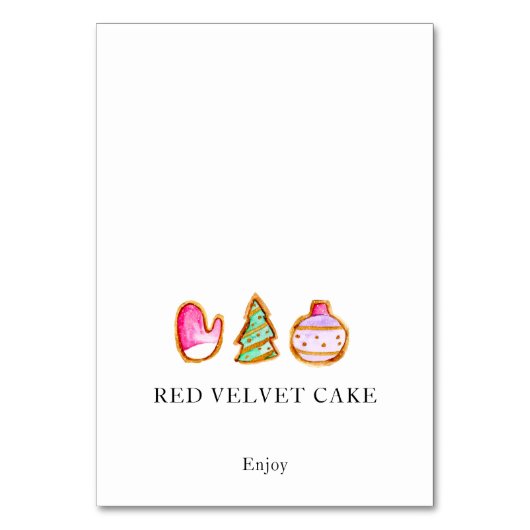 テンテッド食品ラベルクリスマスベーキングクッキー交換 テーブルナンバー (正面)