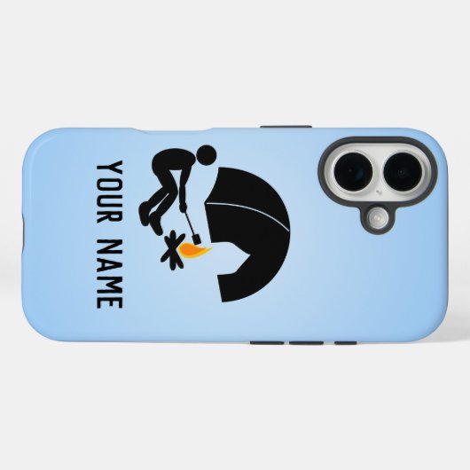 テントとキャンピングマン、青にあなたの名前を追加 Case-Mate iPhoneケース (裏面 (横))