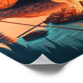 テントとキャンプファイアヴィンテージカラーズアート ポスター (角)