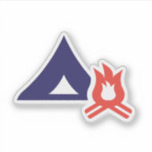 テントとキャンプファイア シール (正面)