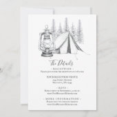 テントとランタンキャンピングスケッチ結婚すべて 招待状 (裏面)