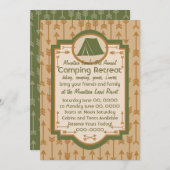 テントと矢印キャンプ 招待状 (正面/裏面)