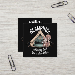 テントにシャンデリアがある私のグランピング スクエア名刺