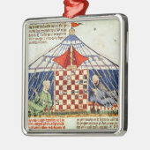 テントのチェスを遊んでいる2人のアラビア人 メタルオーナメント (左)