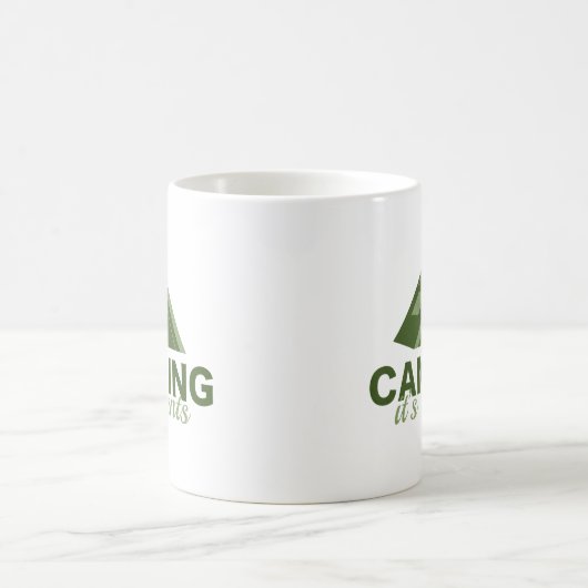 テントの中でキャンプ コーヒーマグカップ (中央)