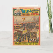 テントの中で展示される動物のサーカスのポスター カード (正面)