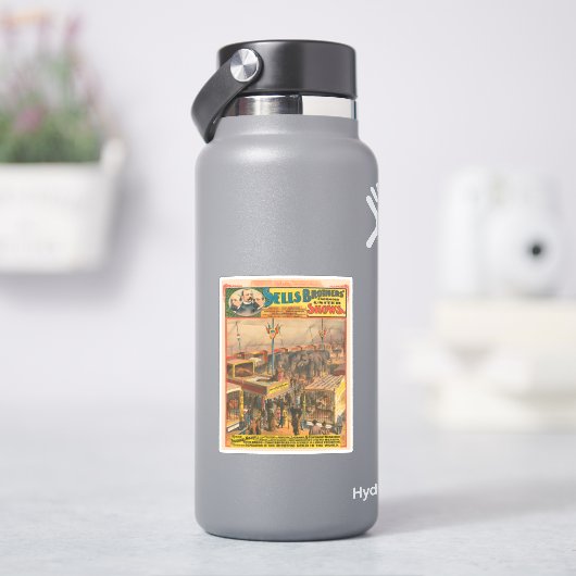 テントの中で展示される動物のサーカスのポスター シール (HydroFlask)